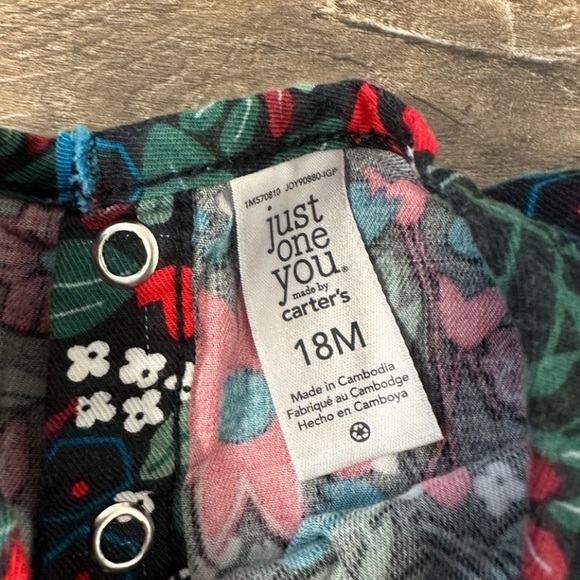 🌸 $3 if bundled -  18 Month CARTER’S Just One You Long Sleeve Floral Top EUC - Picture 2 of 5